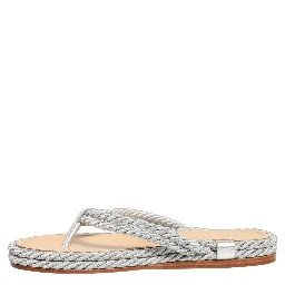 Silver Rope Slides Sandals Flip Flops Shoes