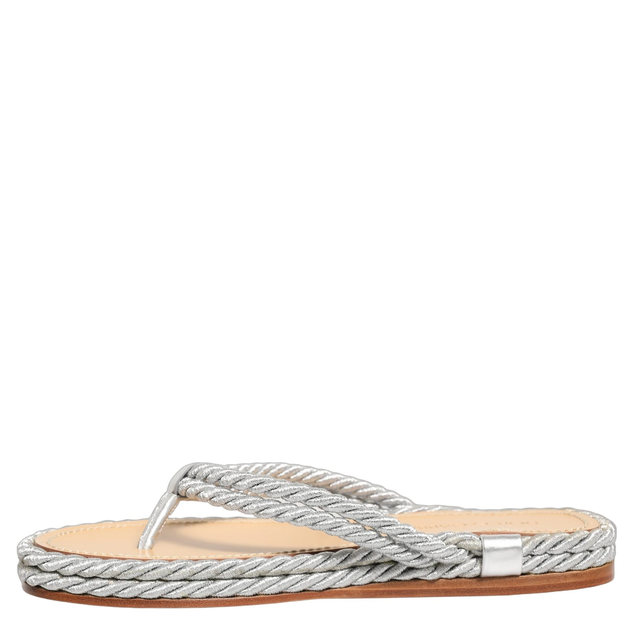 Silver Rope Slides Sandals Flip Flops Shoes