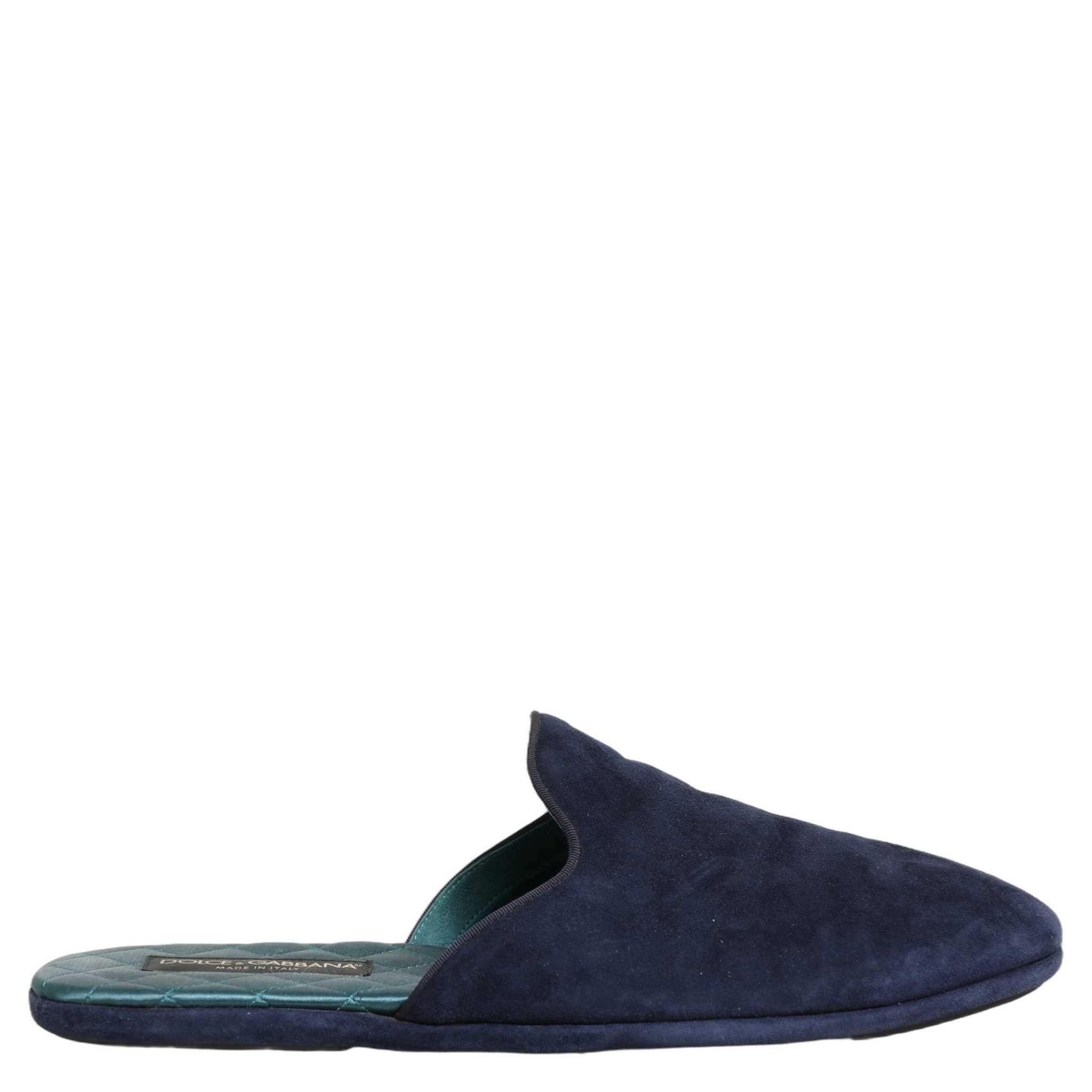 Blue Suede Slides Flat Slipper Men Shoes
