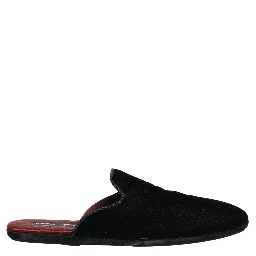Dark Blue Suede Slides Flat Slipper Men Shoes