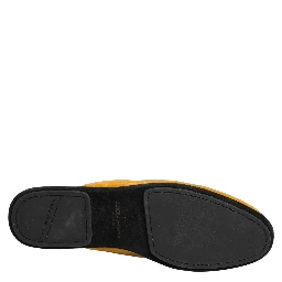 Yellow Suede Slides Flat Slipper Men Shoes