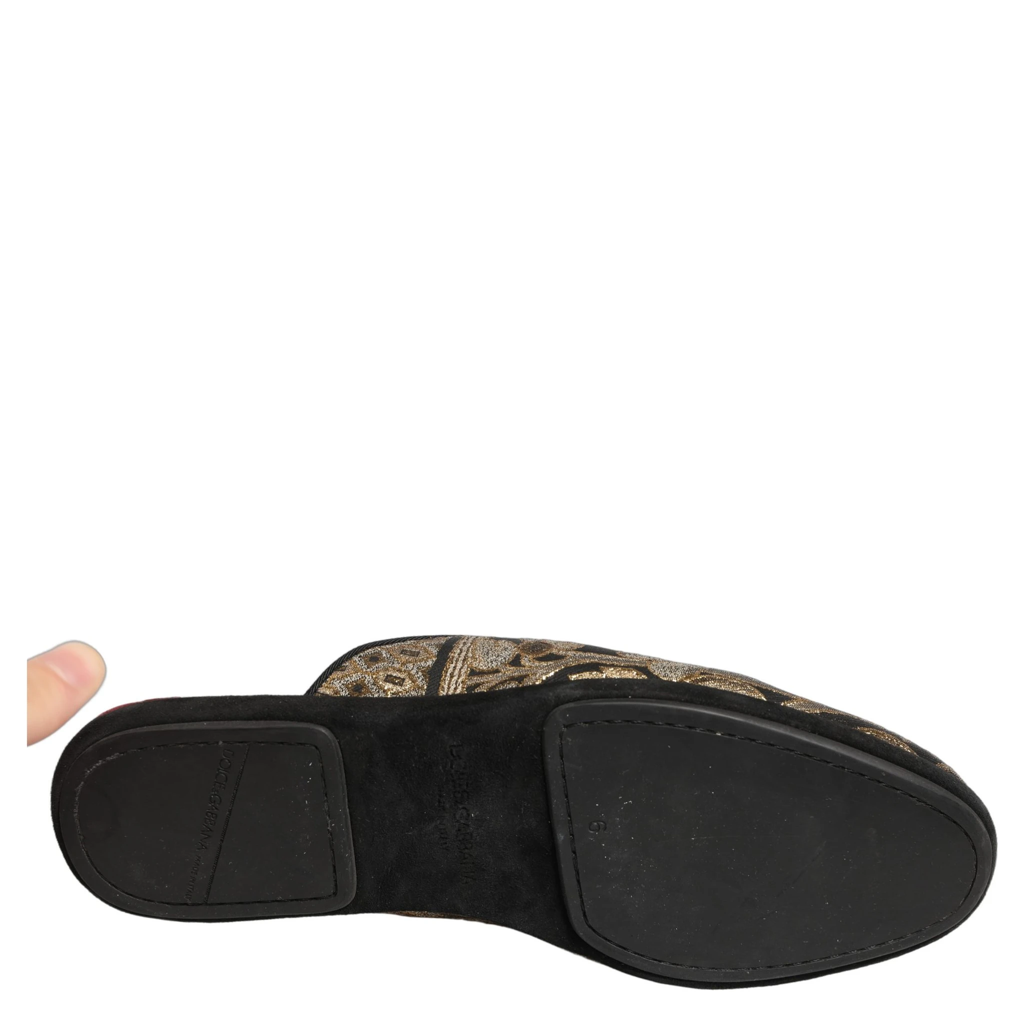 Black Floral Jacquard Flats Sandals Men Shoes