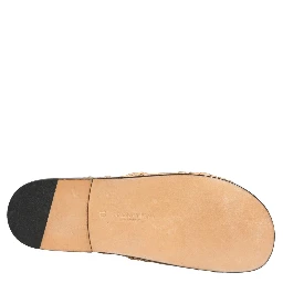 Beige Straw Raffia Slides Sandals Flats Shoes