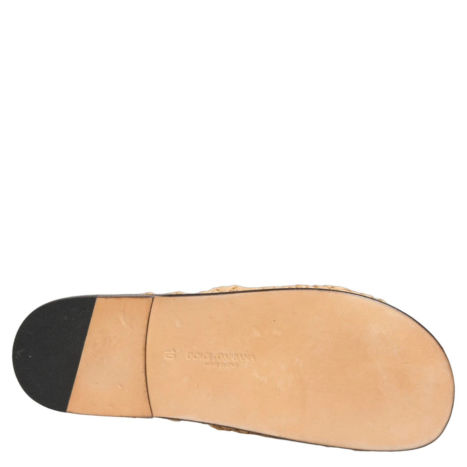 Beige Straw Raffia Slides Sandals Flats Shoes
