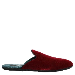 Red Suede Slides Flat Slipper Men Shoes