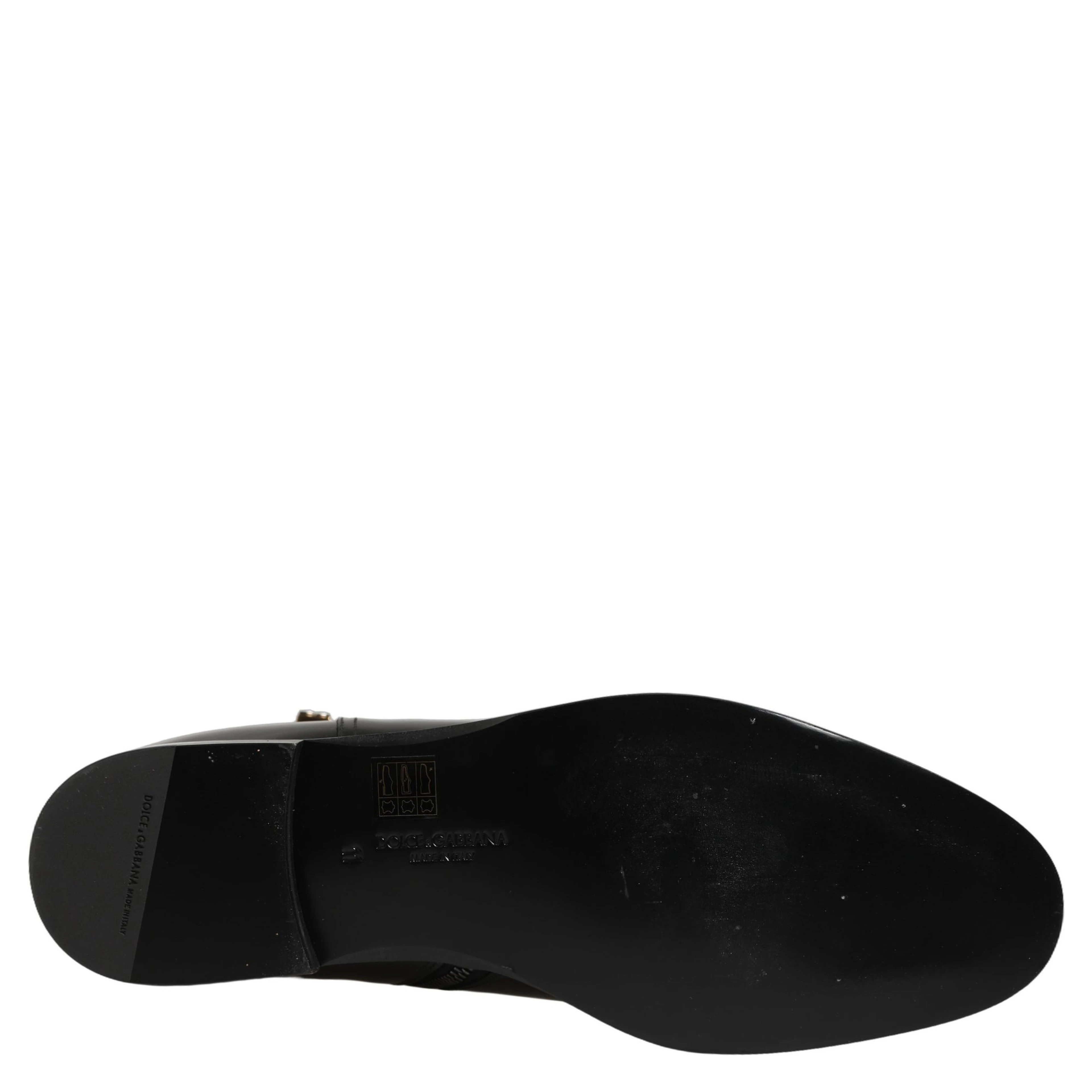 Black Leather Logo Buckle Mid Calf Boots Shoes