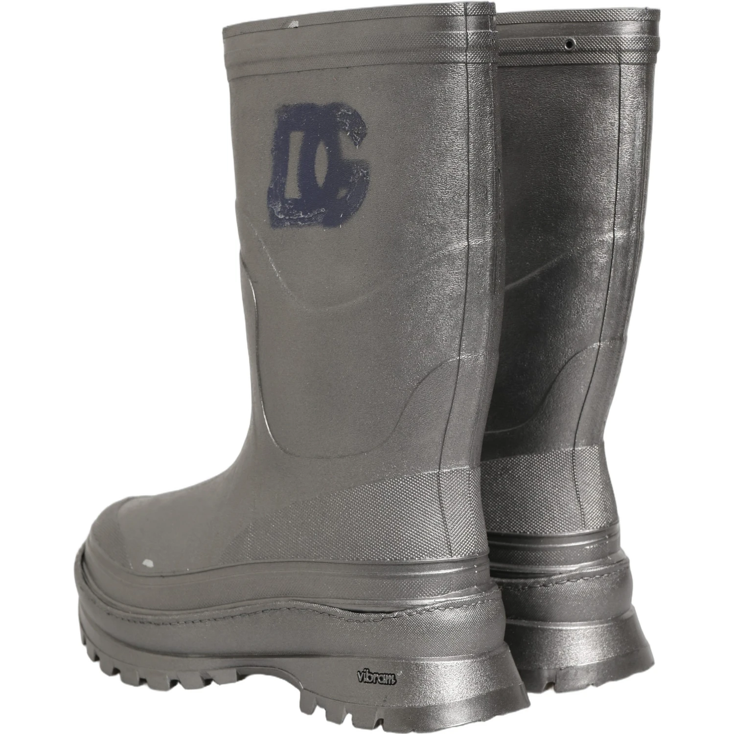 Metallic Silver Pull On Rain Boots Men Shoes