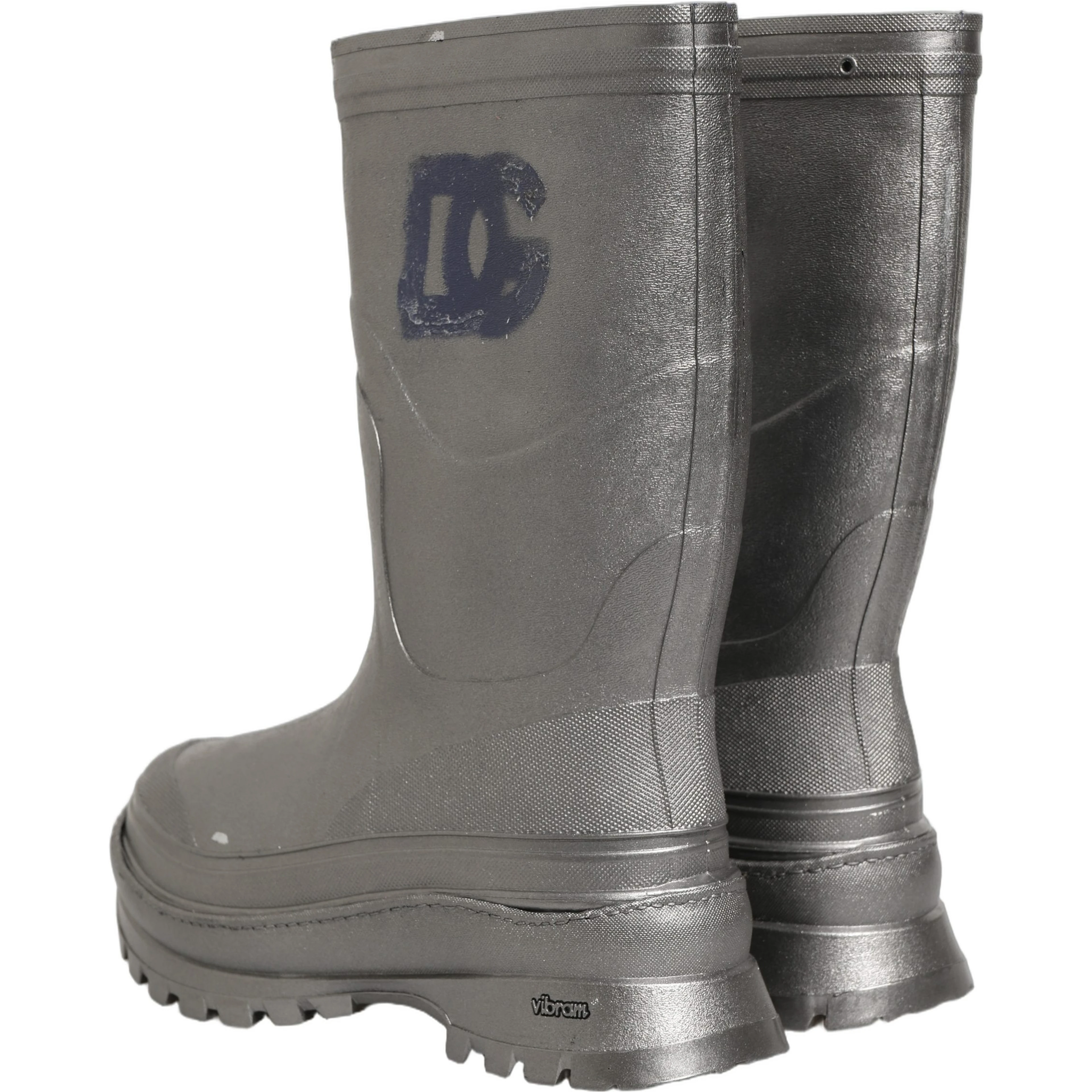 Metallic Silver Pull On Rain Boots Men Shoes