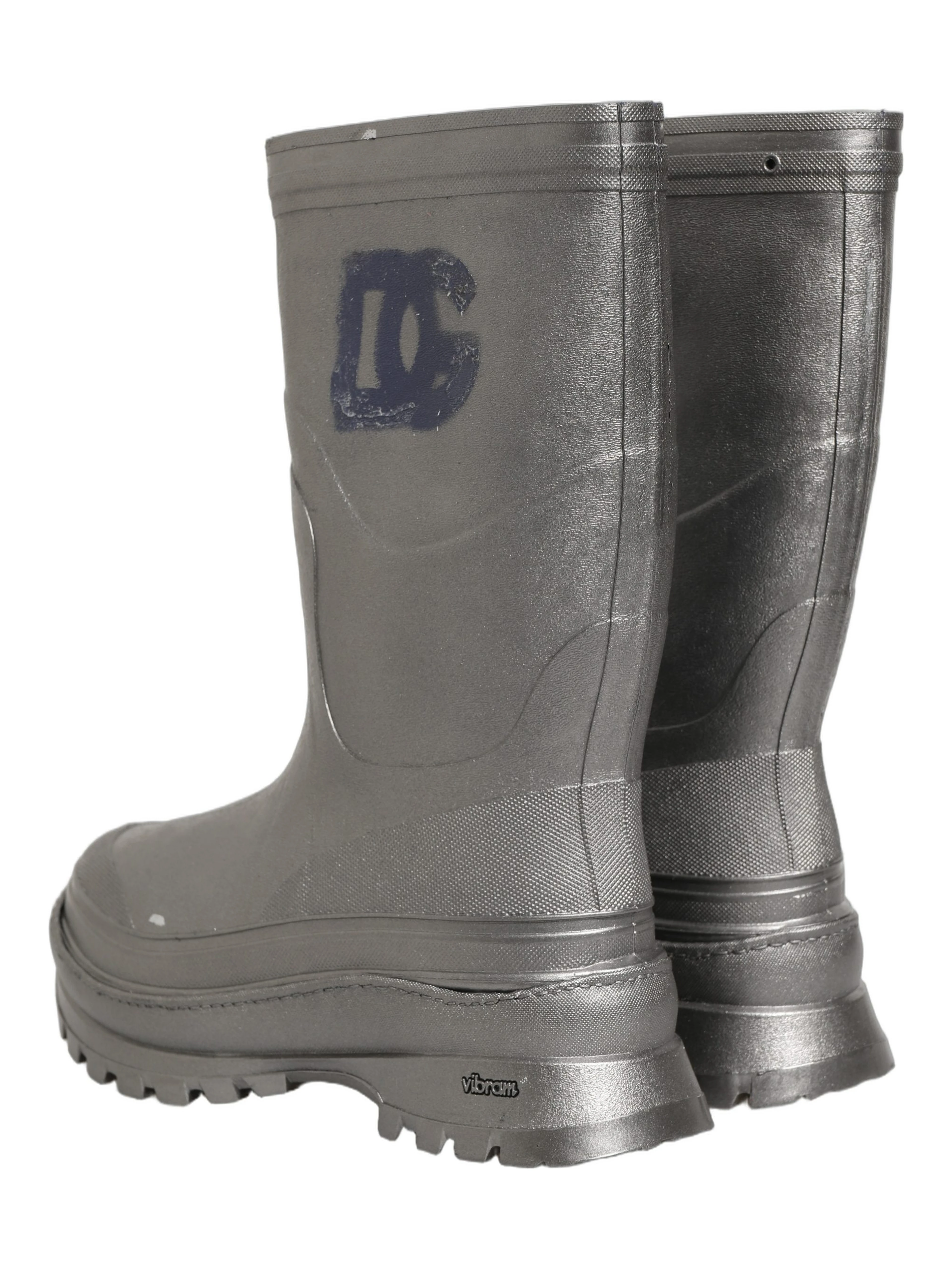 Metallic Silver Pull On Rain Boots Men Shoes