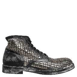Black Leather Runway Studs Ankle Boots Shoes