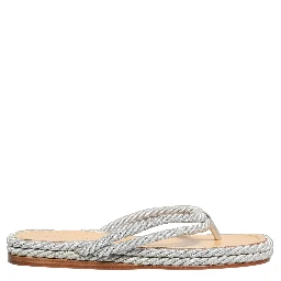 Silver Rope Slides Sandals Flip Flops Shoes