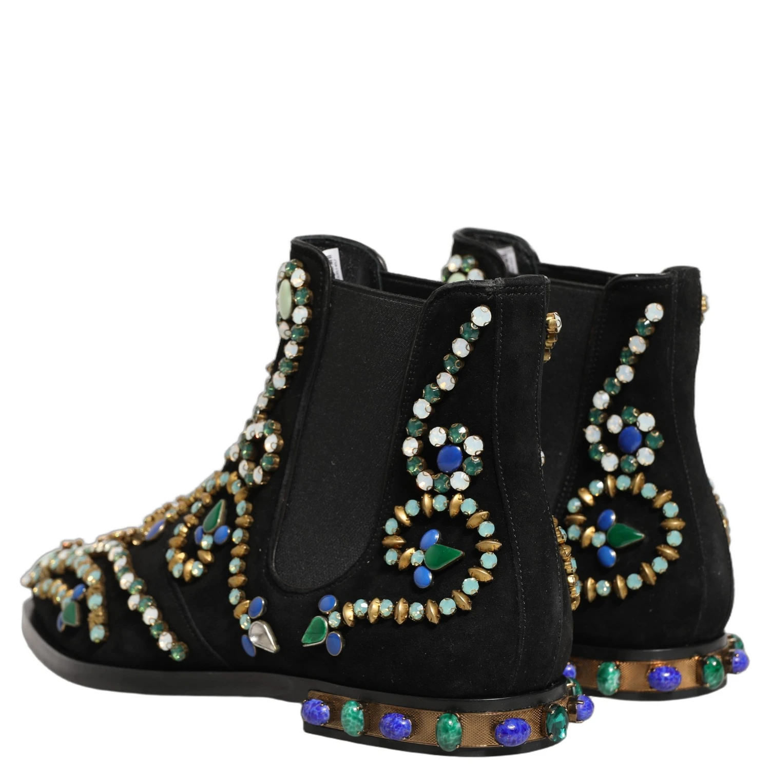 Black Embellished Chelsea Ankle Boots Shoes