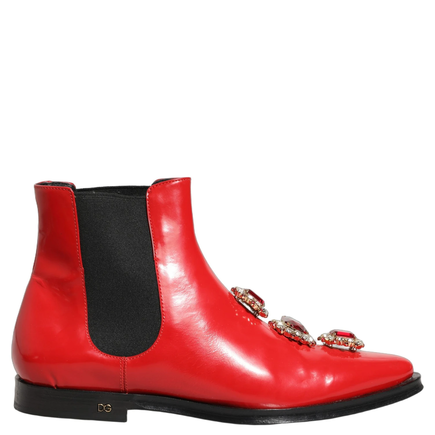 Red Embellished Chelsea Men Ankle Boots Shoes