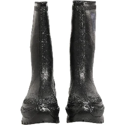 Black PVC Pull On Rain Boots Men Shoes