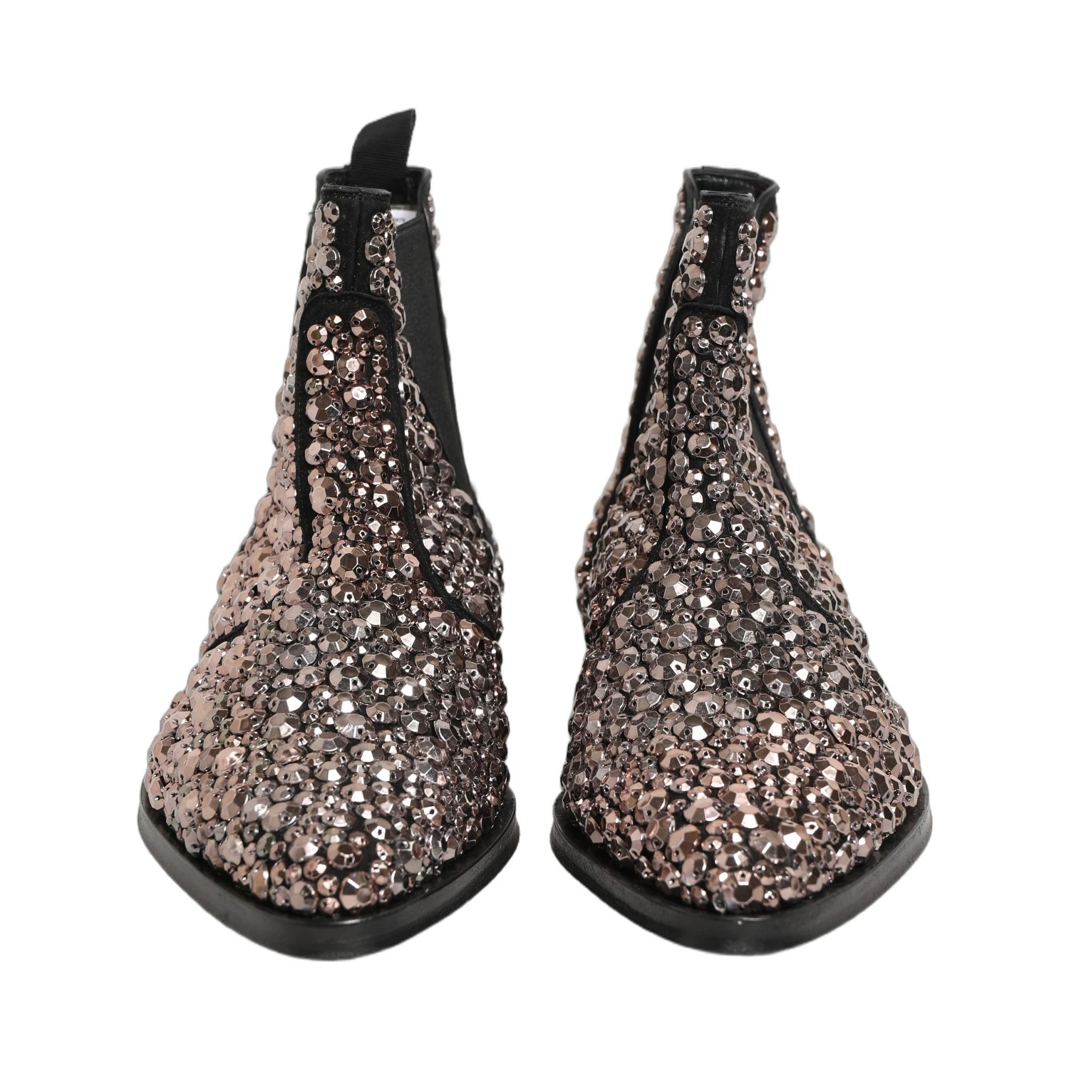 Silver Embellished Chelsea Ankle Boots Shoes