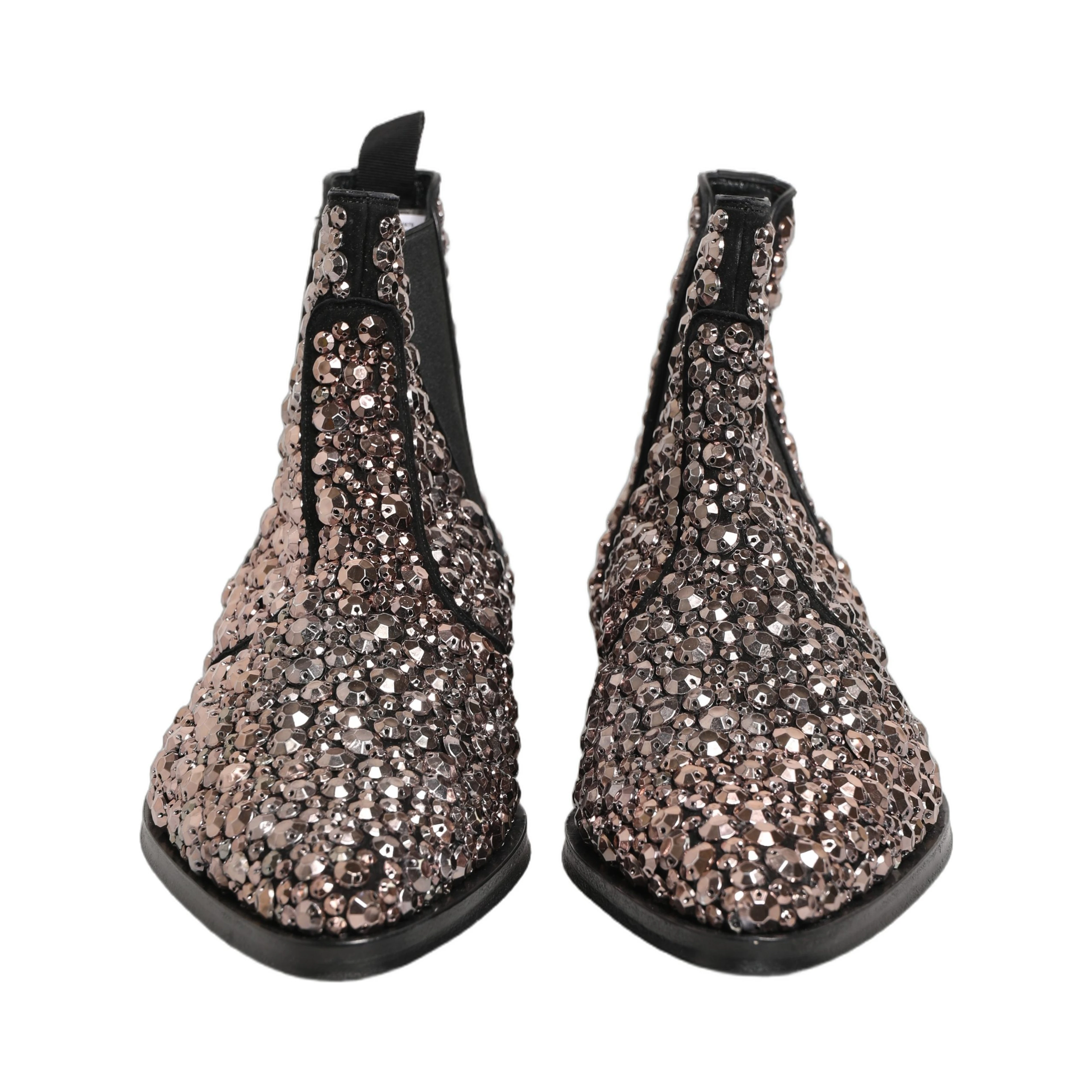Silver Embellished Chelsea Ankle Boots Shoes