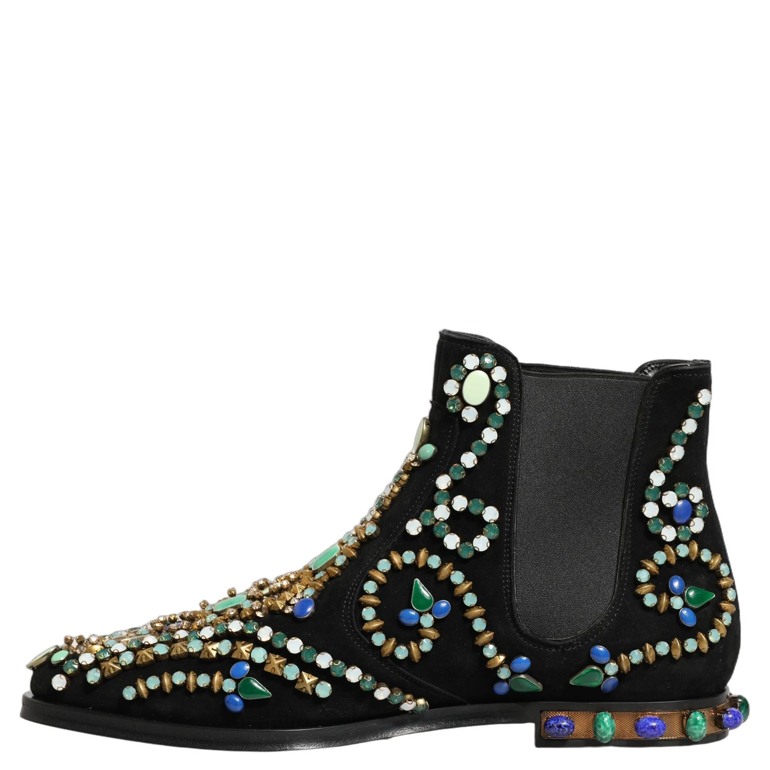 Black Embellished Chelsea Ankle Boots Shoes