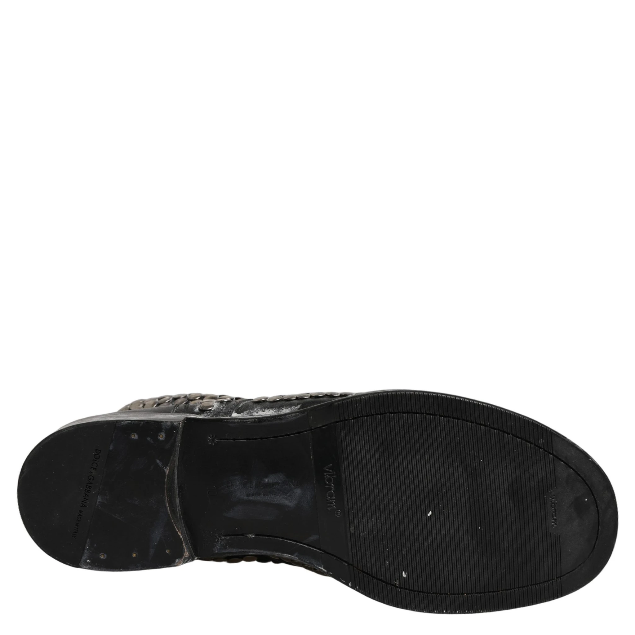 Black Leather Runway Studs Ankle Boots Shoes