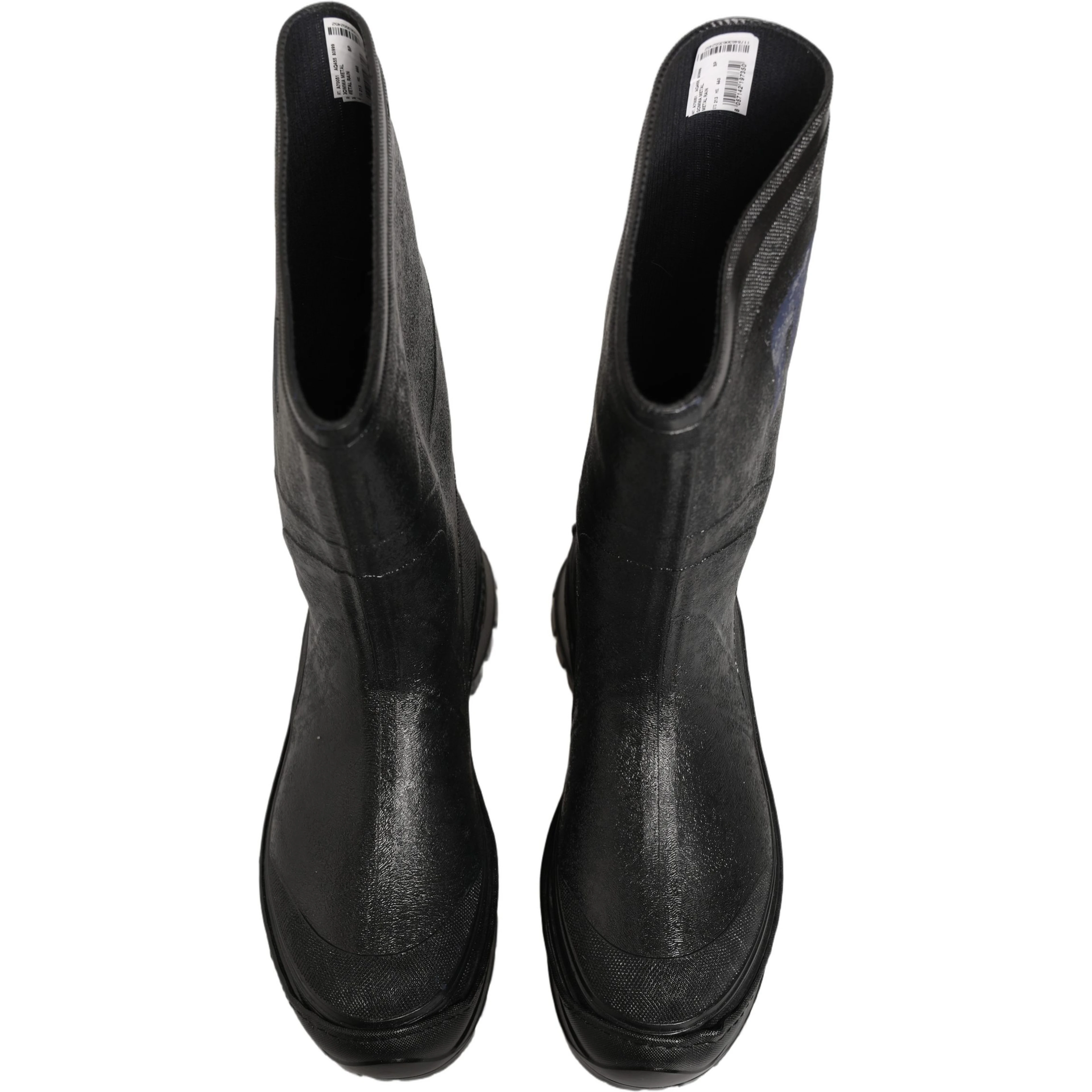 Black PVC Pull On Rain Boots Men Shoes