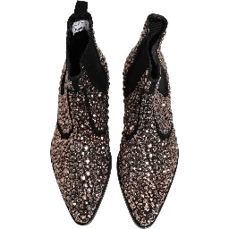 Silver Embellished Chelsea Ankle Boots Shoes