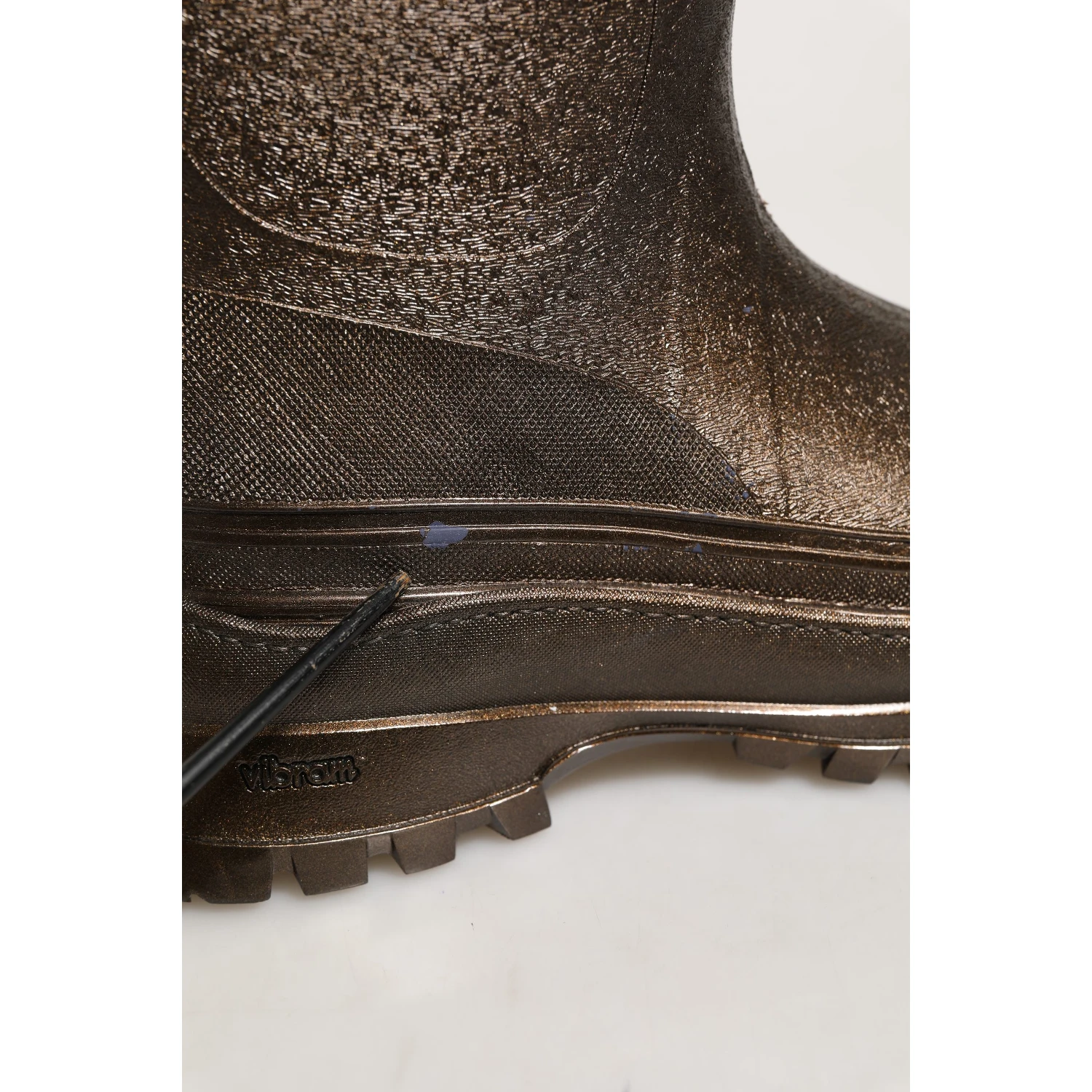 Bronze PVC Pull On Rain Boots Men Shoes