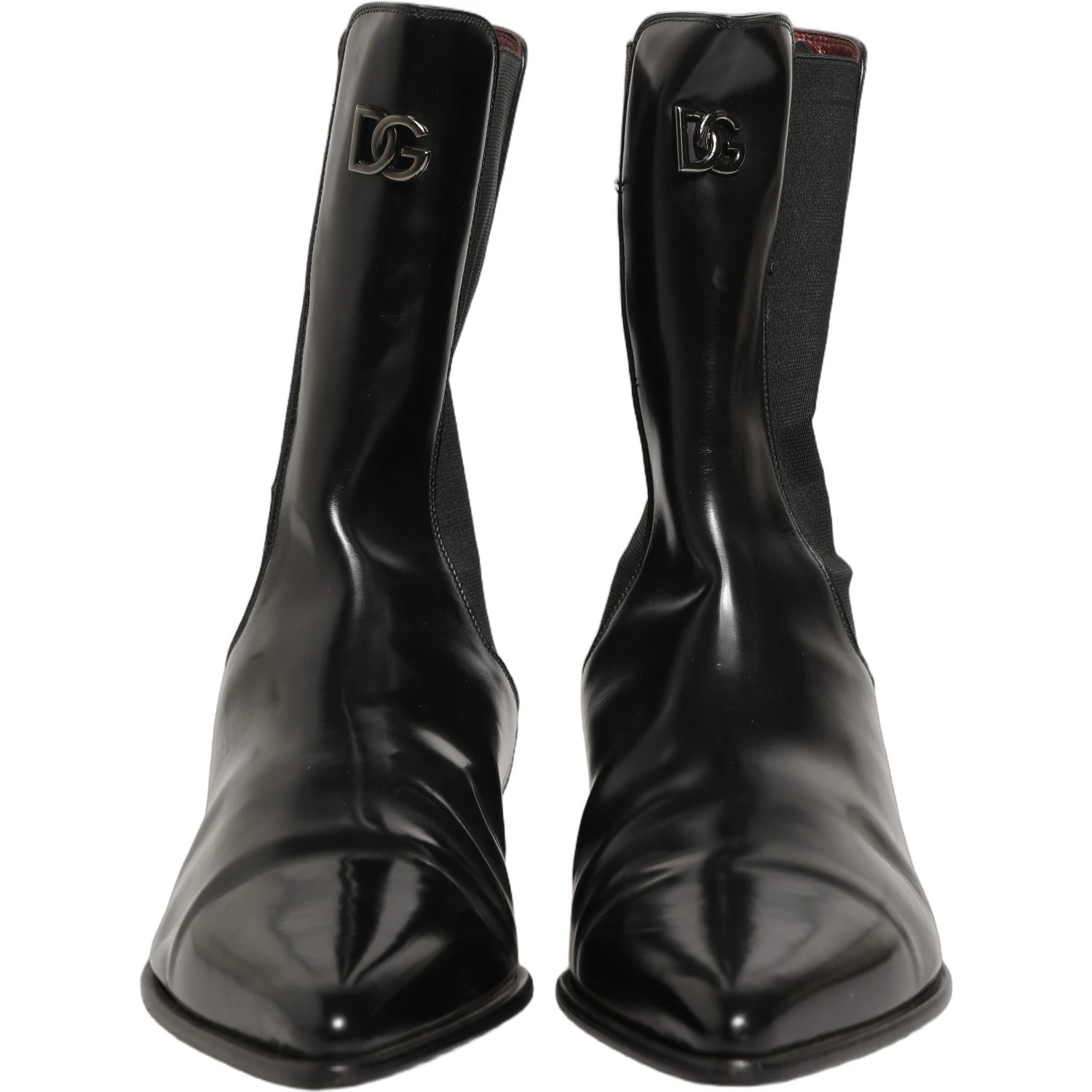 Black Leather Chelsea Mid Calf Boots Shoes