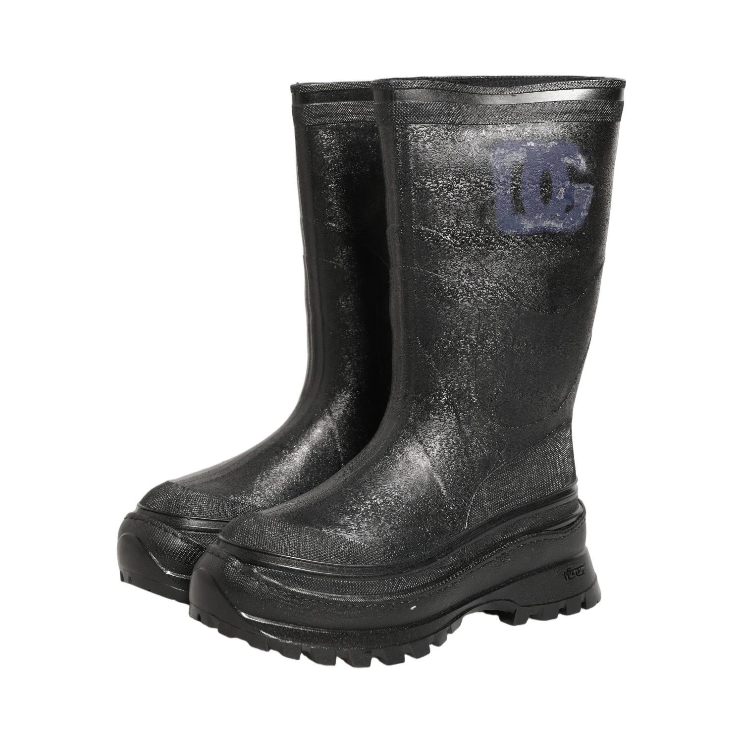 Black PVC Pull On Rain Boots Men Shoes