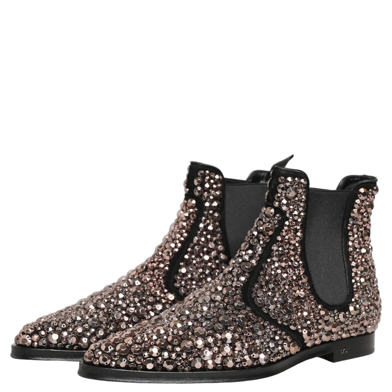 Silver Embellished Chelsea Ankle Boots Shoes