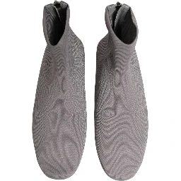 Gray Stretch Mesh Men Ankle Boots Shoes