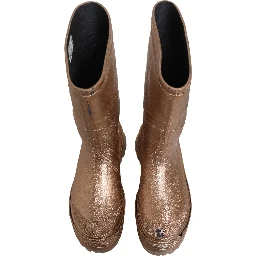 Rose Gold PVC Pull On Rain Boots Men Shoes