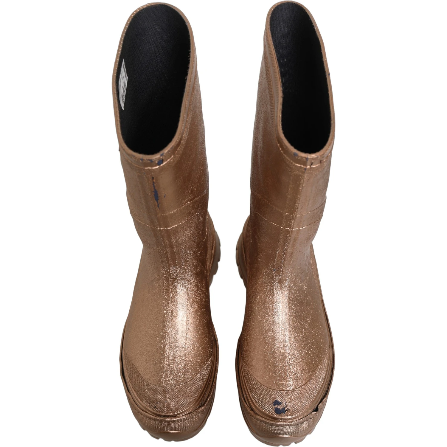 Rose Gold PVC Pull On Rain Boots Men Shoes