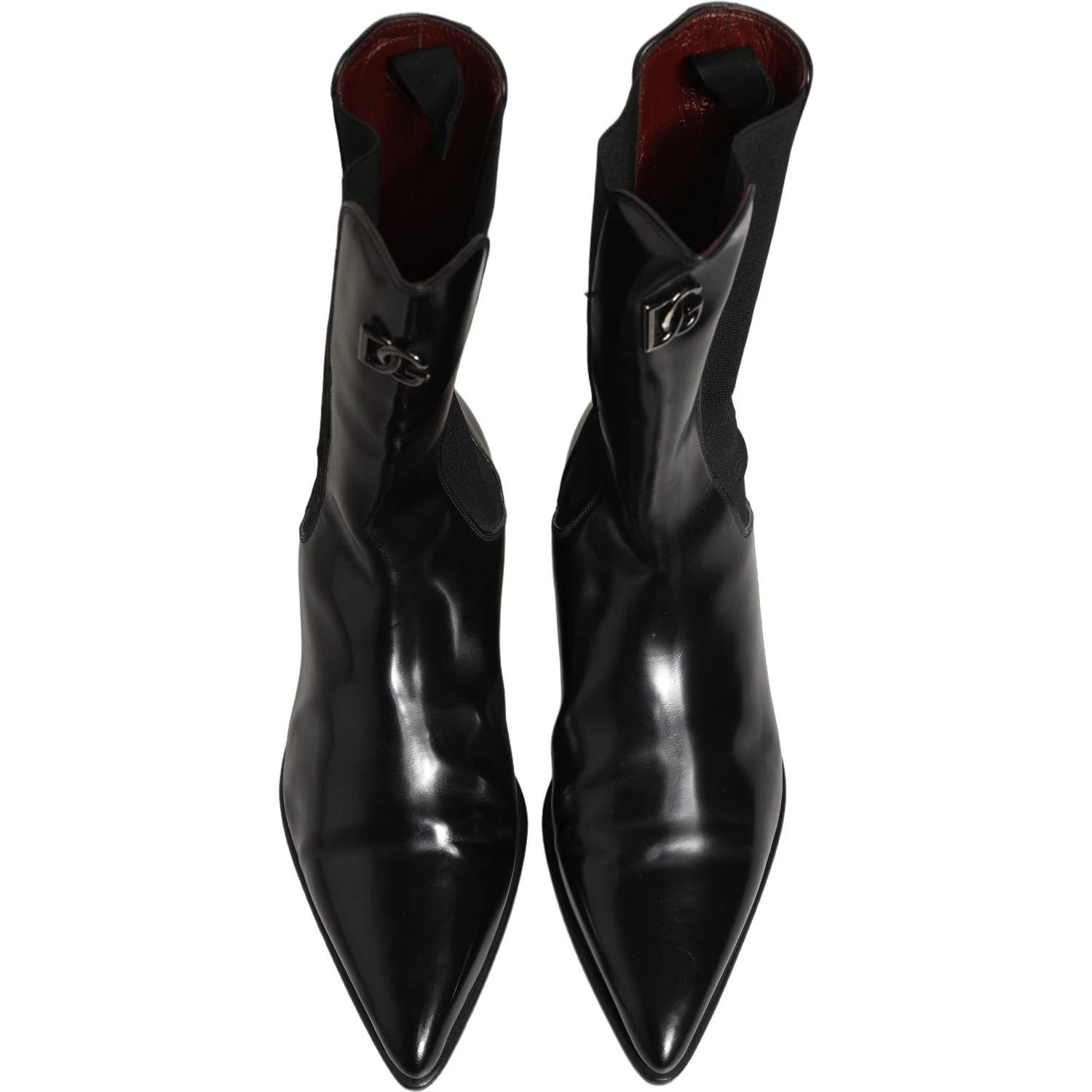 Black Leather Chelsea Mid Calf Boots Shoes