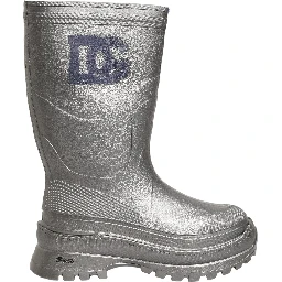 Metallic Silver Pull On Rain Boots Men Shoes