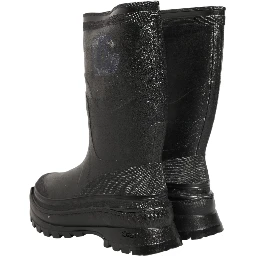 Black PVC Pull On Rain Boots Men Shoes