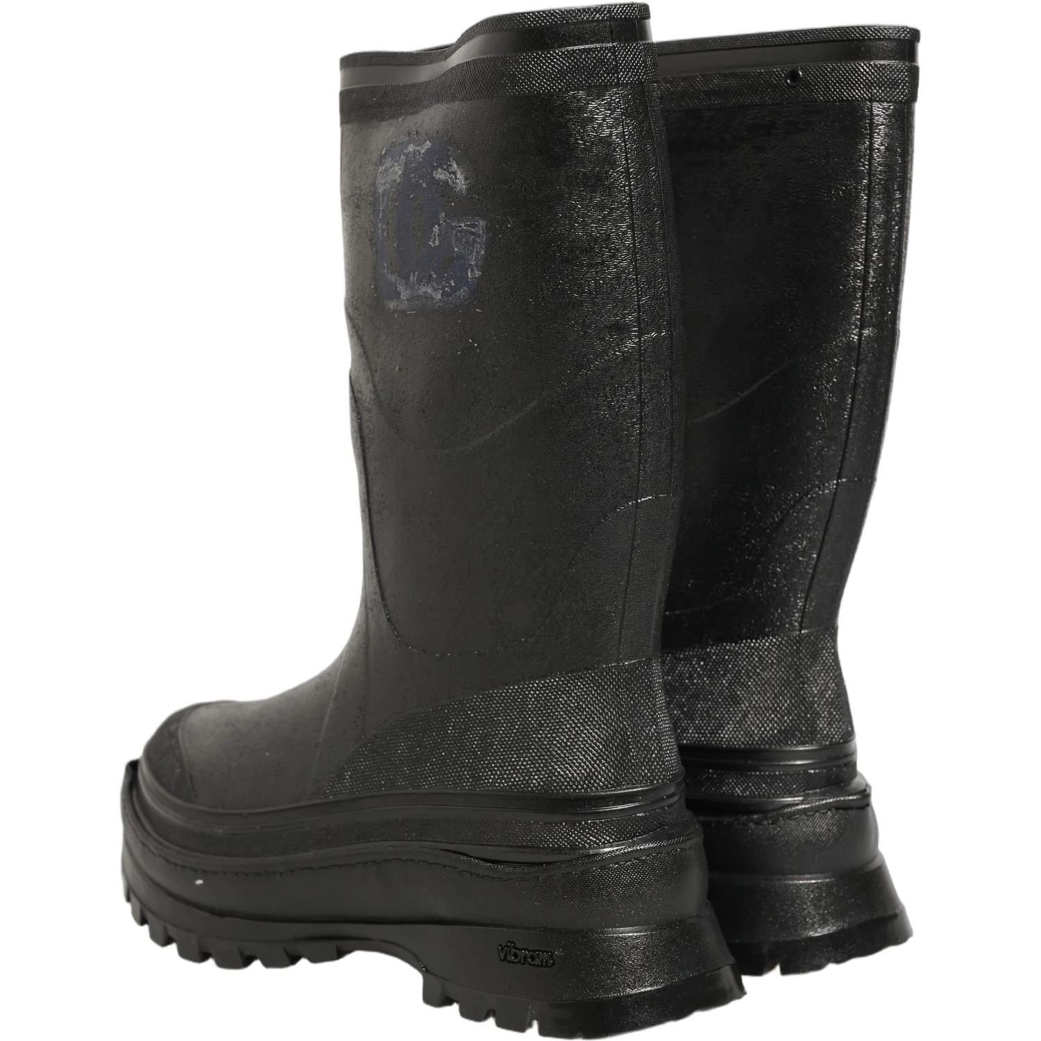 Black PVC Pull On Rain Boots Men Shoes