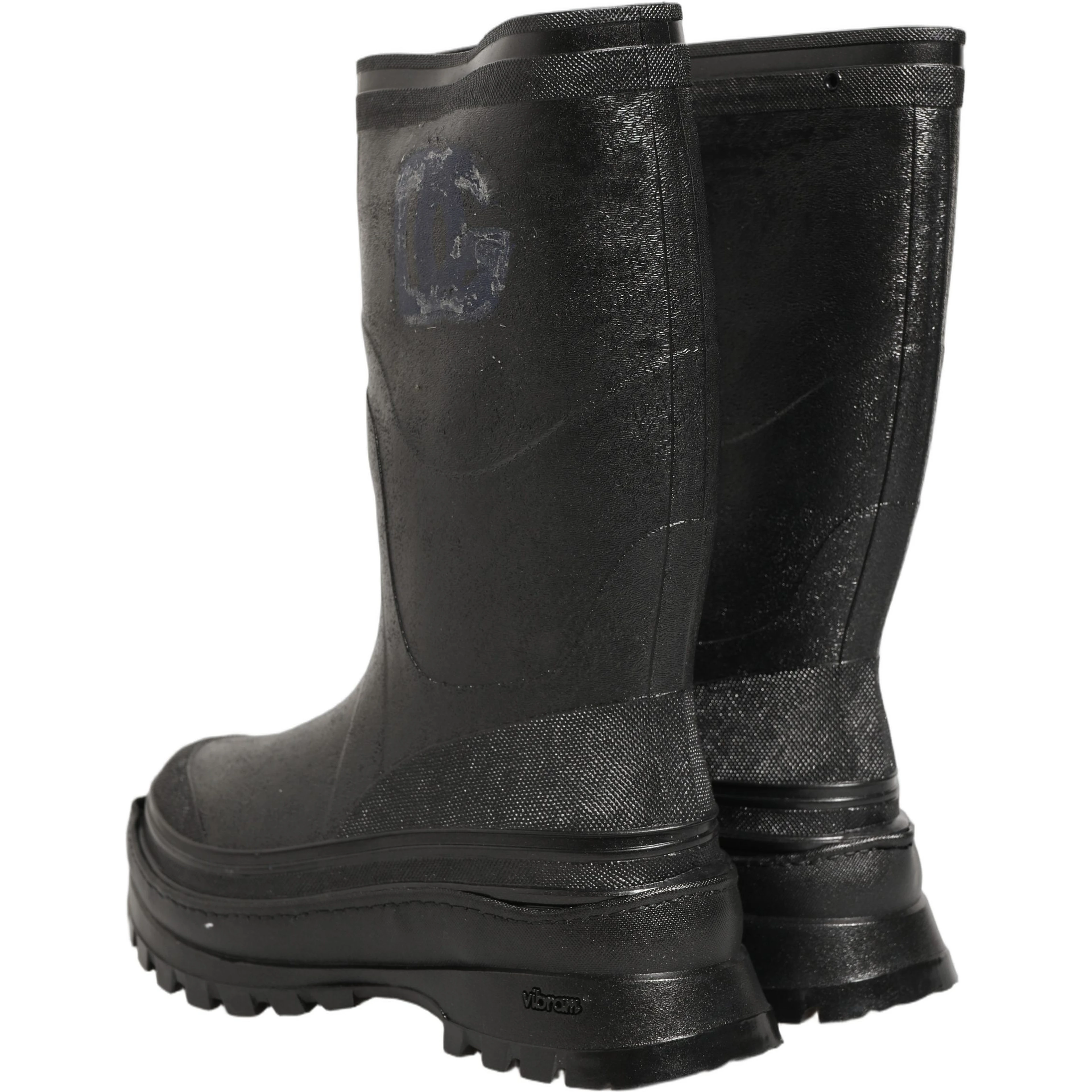 Black PVC Pull On Rain Boots Men Shoes
