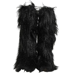 Black Faux Fur Mid Calf Winter Boots Shoes