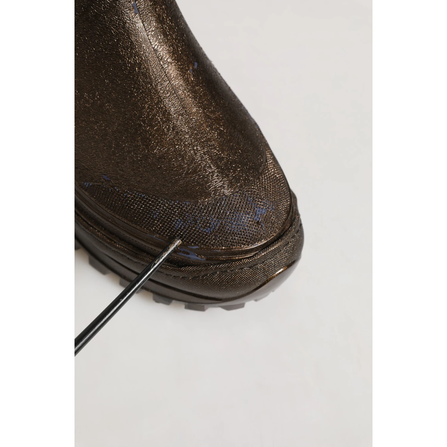 Bronze PVC Pull On Rain Boots Men Shoes