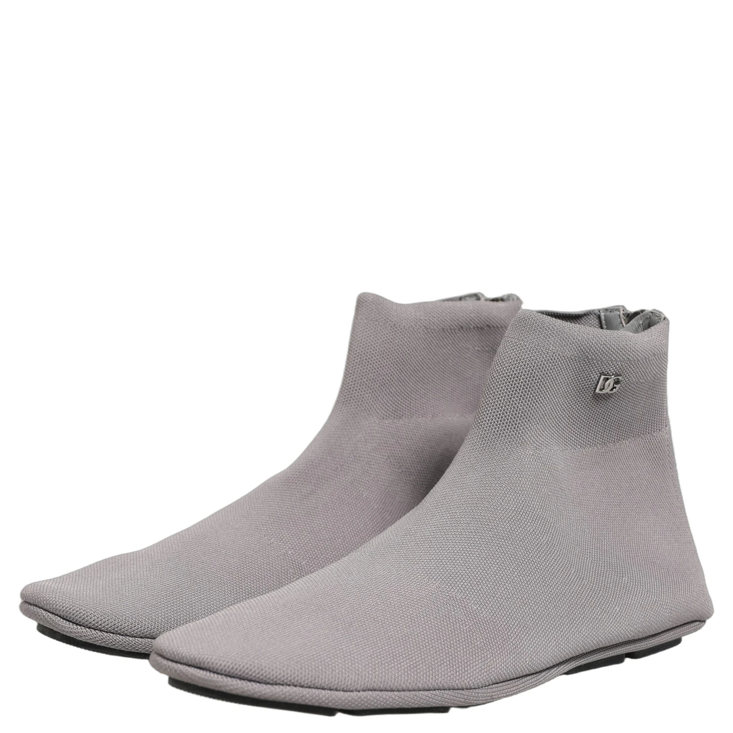 Gray Stretch Mesh Men Ankle Boots Shoes