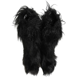 Black Faux Fur Mid Calf Winter Boots Shoes