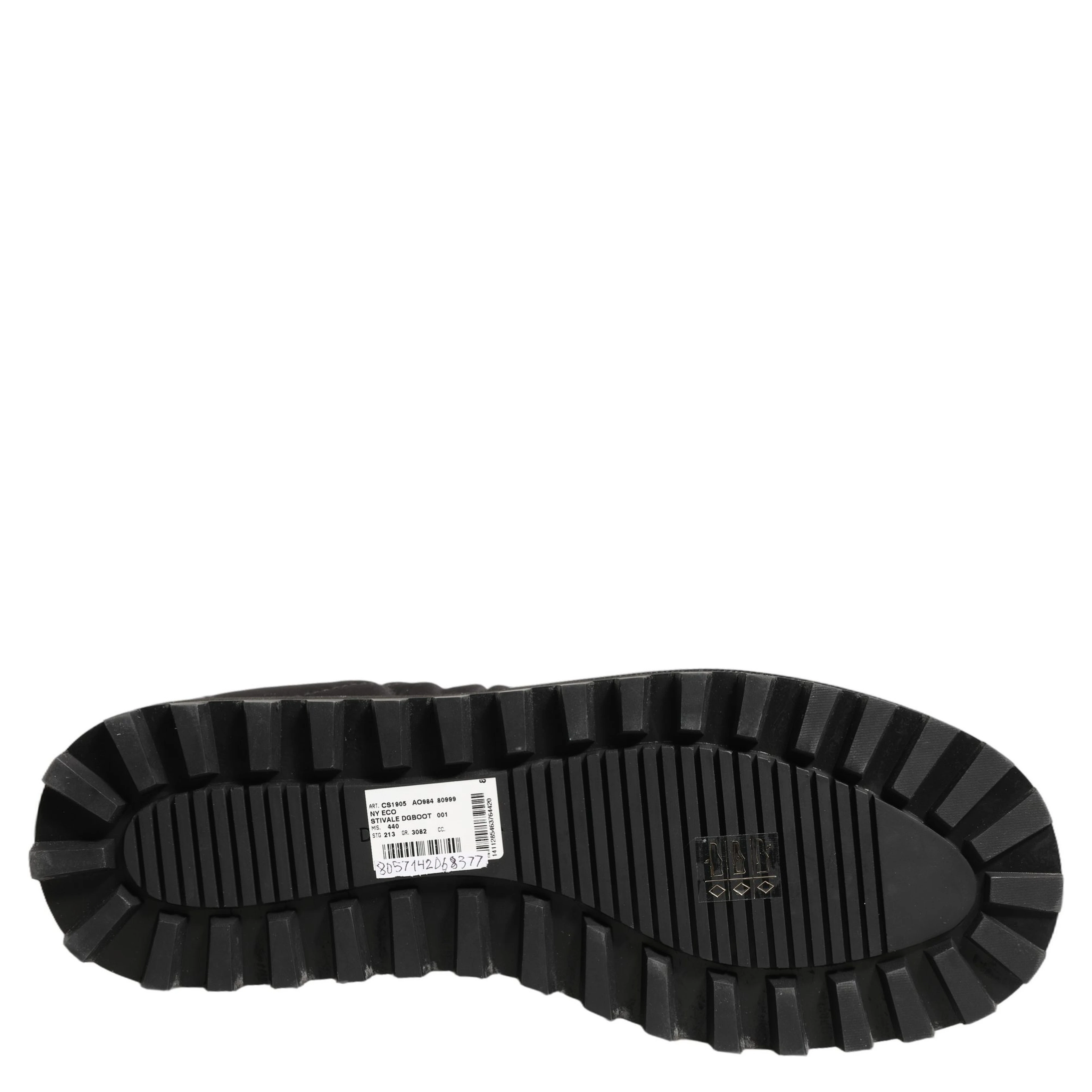 Black Quilted Effect Mid Calf Boots Shoes