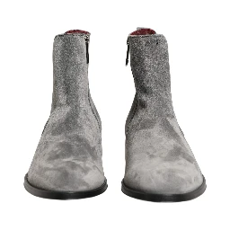 Gray Suede Leather Chelsea Boots Shoes