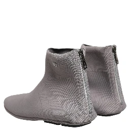 Gray Stretch Mesh Men Ankle Boots Shoes