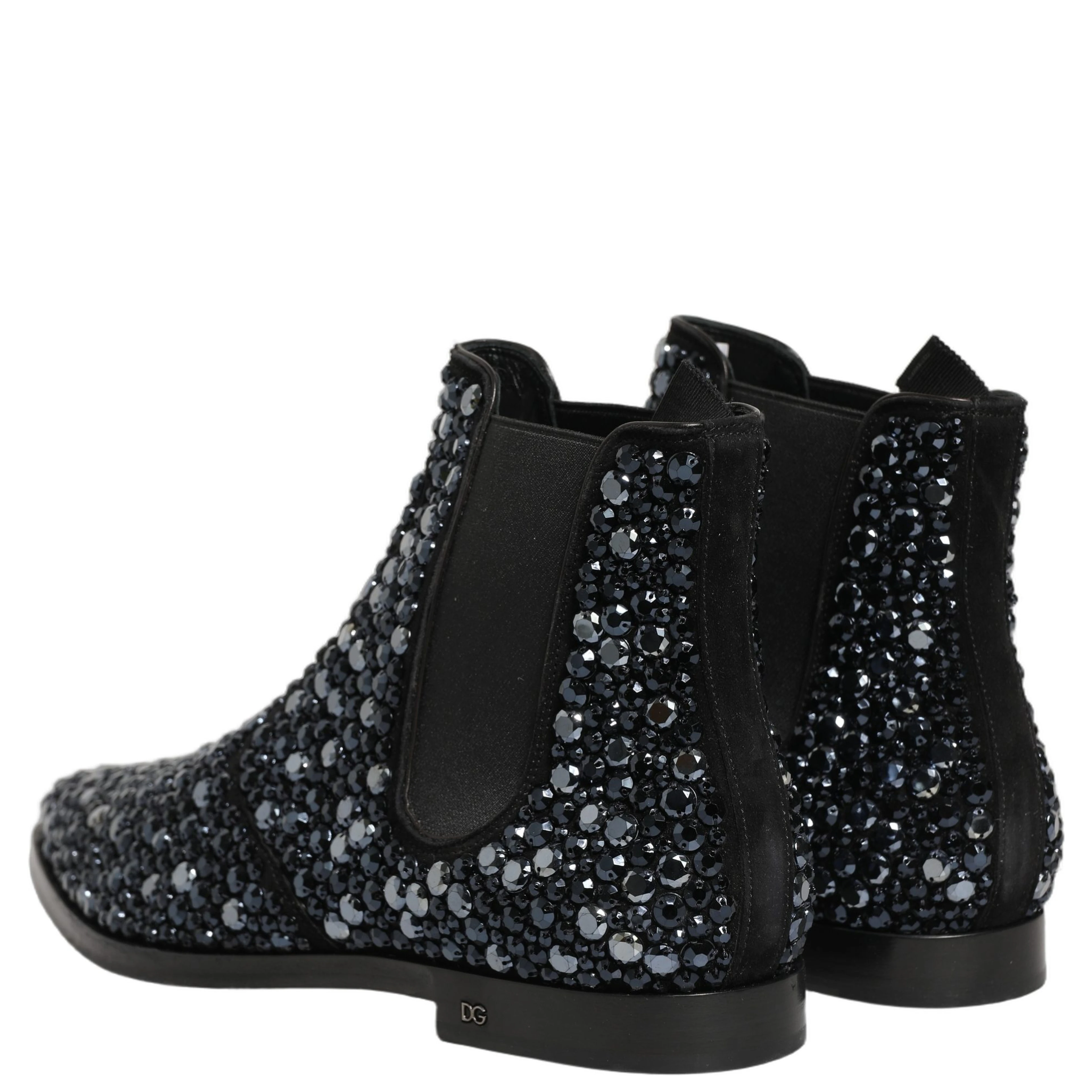 Black Embellished Chelsea Ankle Boots Shoes