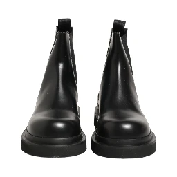 Black Chelsea Boots Leather Slip On Men Shoes