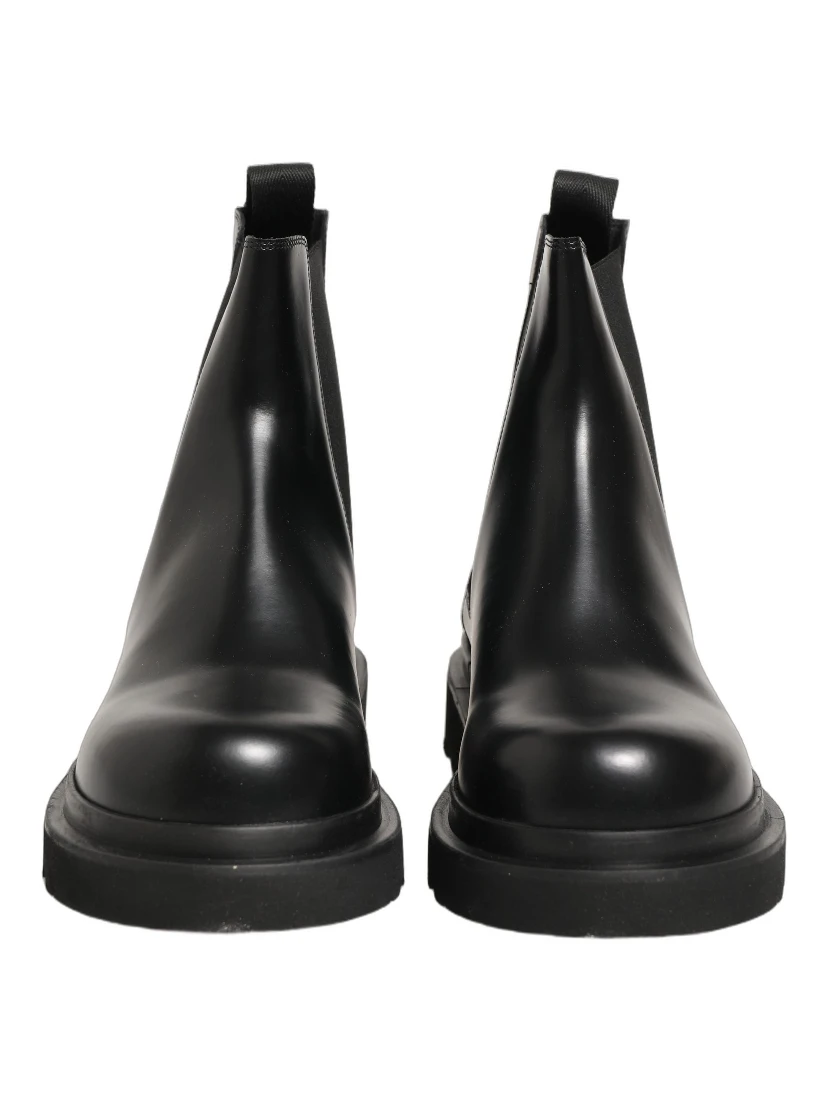 Black Chelsea Boots Leather Slip On Men Shoes