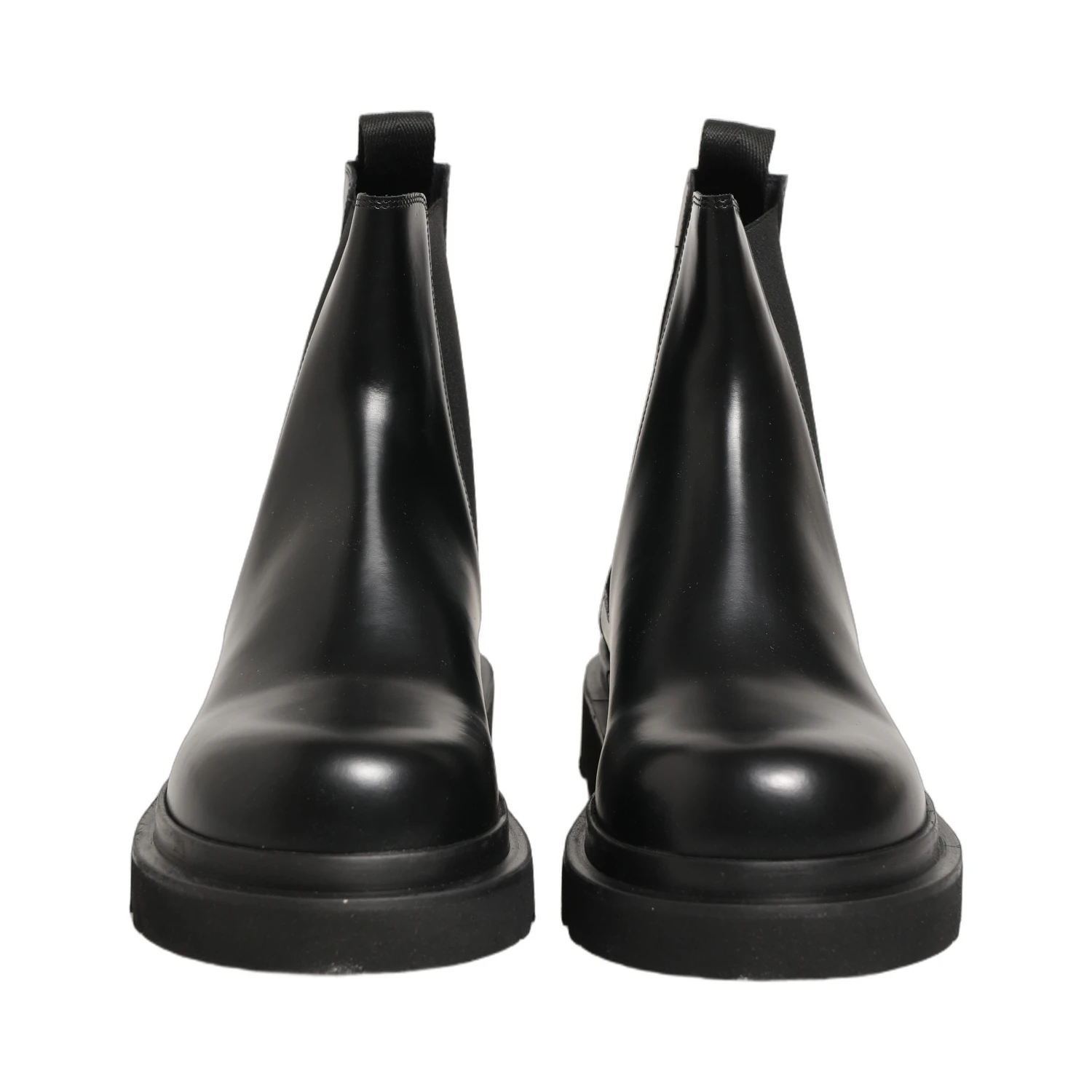 Black Chelsea Boots Leather Slip On Men Shoes