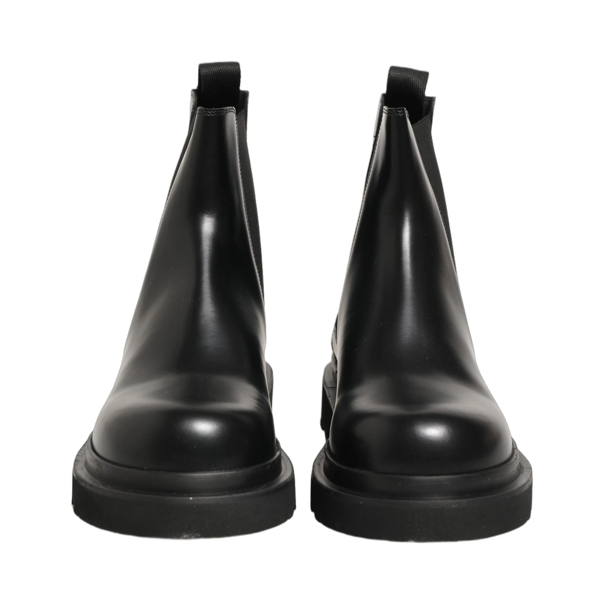 Black Chelsea Boots Leather Slip On Men Shoes