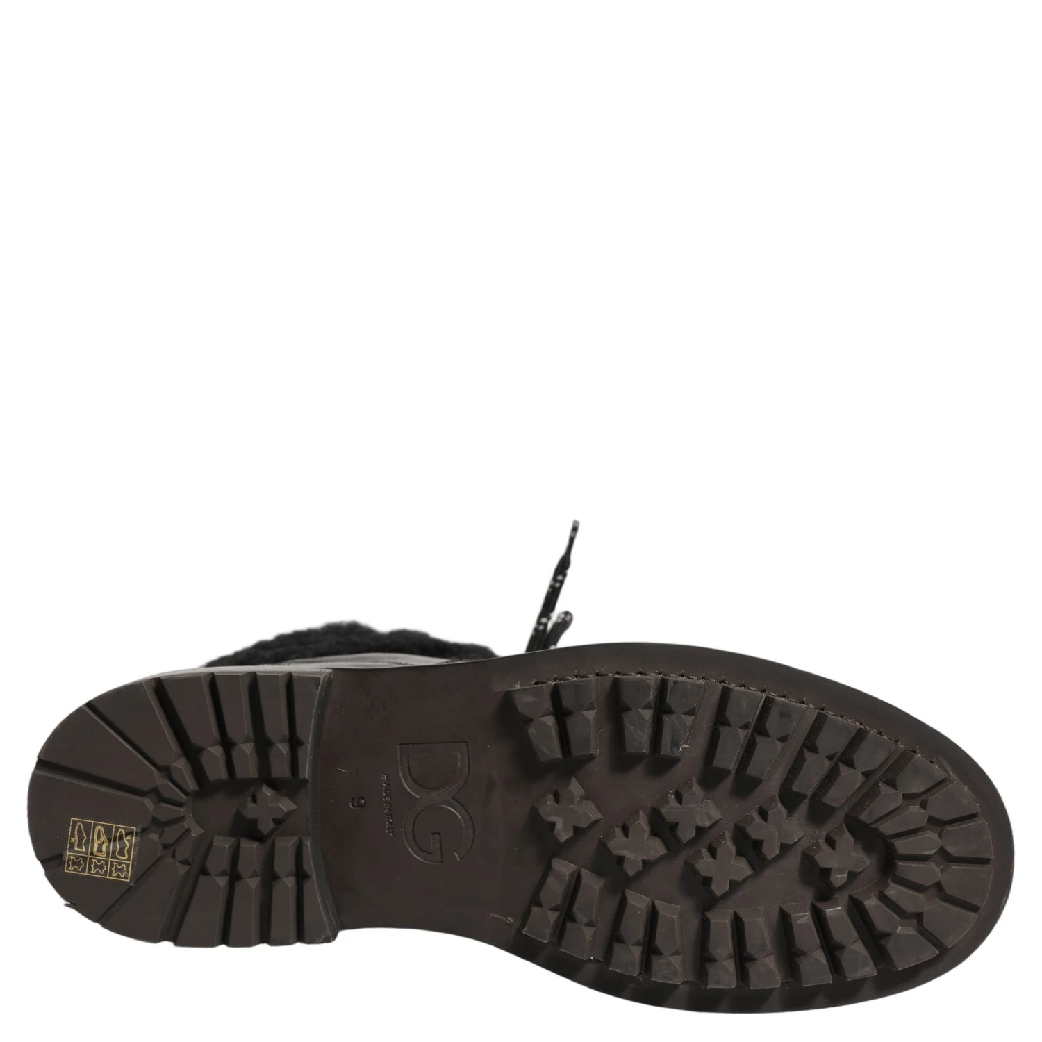 Black Trekking Fur Lace Leather Boots Shoes
