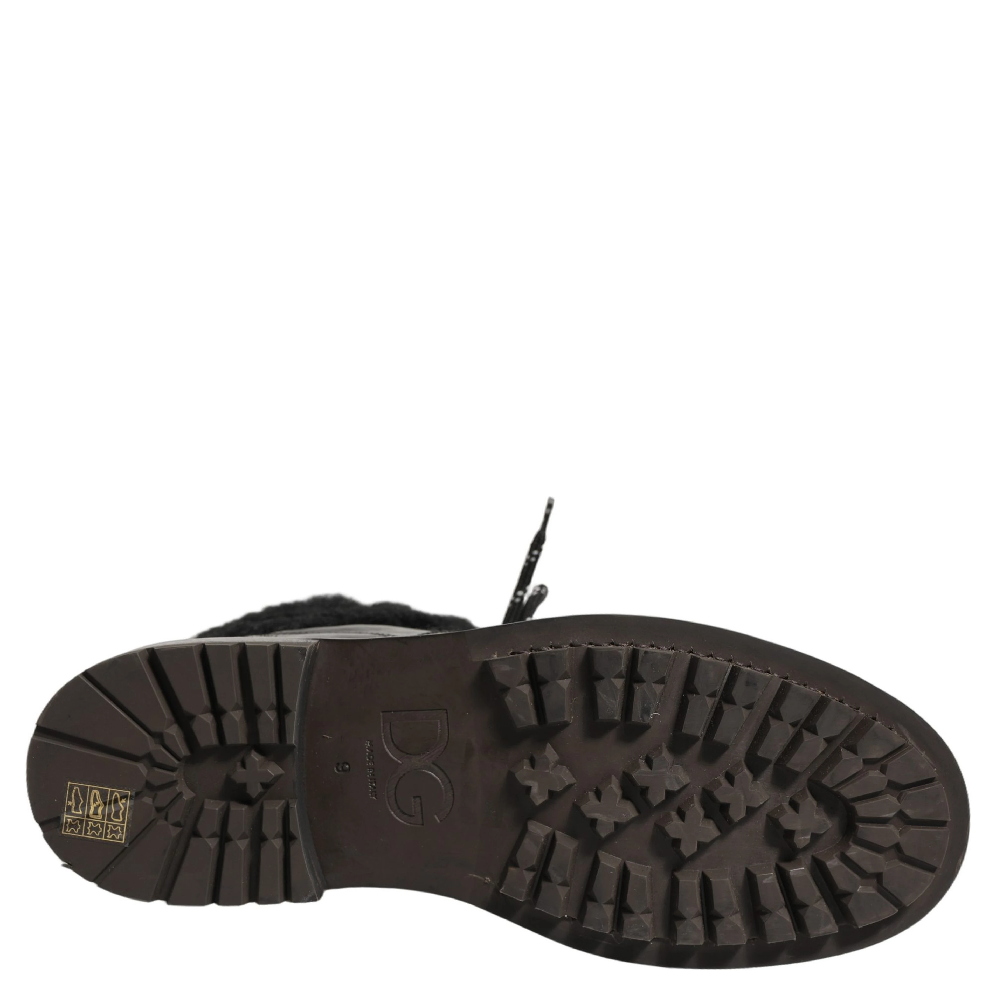 Black Trekking Fur Lace Leather Boots Shoes